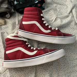 Red sk8 Hi Vans